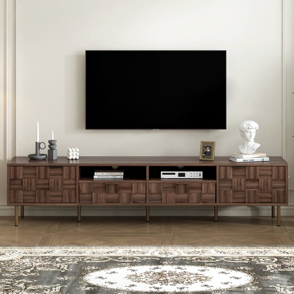 Durable MDF Board, Open Shelves - Media Table for 80'' TVs