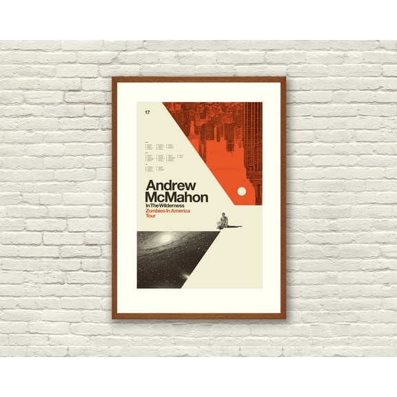 Mid Century Chicago Space Galaxy Geometric Swiss Style Mid-Century Modern Wall Art, Unframed Poster