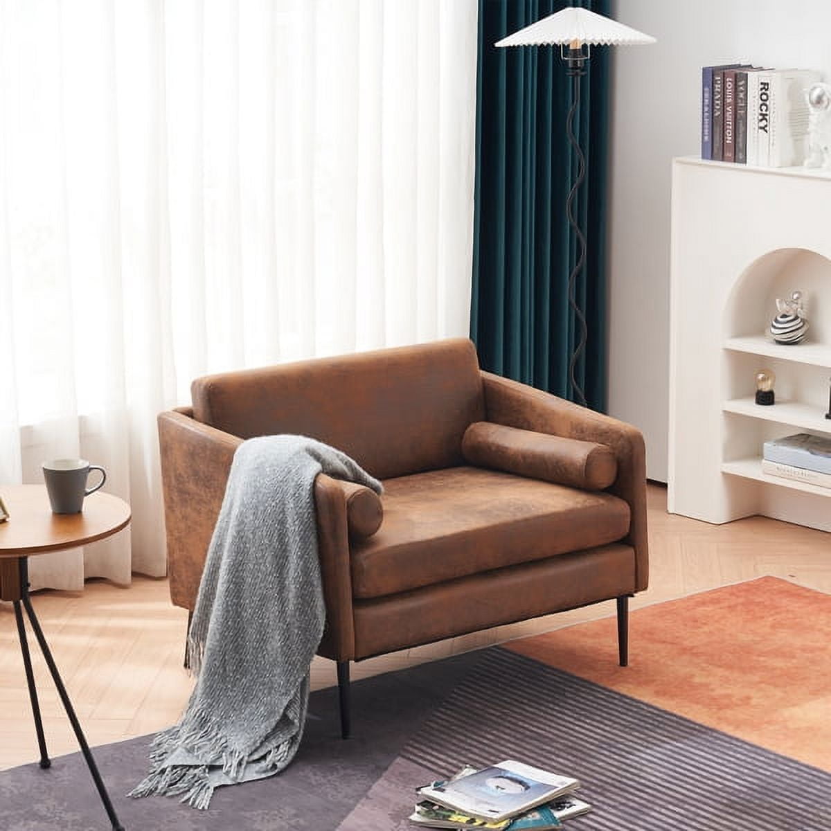 Cognac chair and a half hot sale