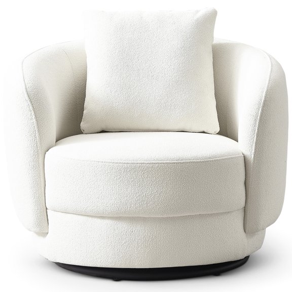 Mid - Century Comfort with Boucle Fabric - Universal Room Setting, Ideal Relaxation