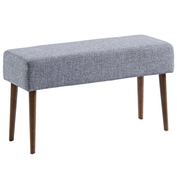 Mid Century Compact Upholstered Bench, Multiple Colors
