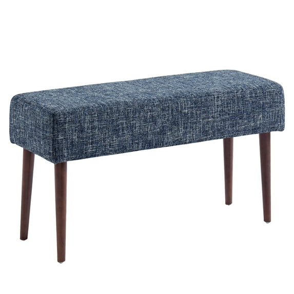 Mid Century Compact Upholstered Bench, Multiple Colors