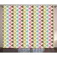 thumbnail image 1 of Ambesonne Mid Century Curtains 2 Panel Set, Scales with Stars, 108" x 108", Multicolor, 1 of 3