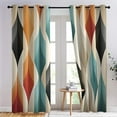 thumbnail image 1 of Mid Century Curtains For Living Room, Modern Retro Blackout Curtains For Bedroom - Abstract Geometric Decor Window Curtains, Grommet Drape 26"W x 45"L (Pack of 2), 1 of 6