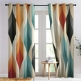 thumbnail image 1 of Mid Century Curtains For Living Room, Modern Retro Blackout Curtains For Bedroom - Abstract Geometric Decor Window Curtains, Grommet Drape 42"W x 108"L (Pack of 2), 1 of 6