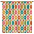 thumbnail image 1 of Mid Century Curtains,Mid Century Modern Geometric Atomic Shapes Kitchen Window Drapes,Retro Style Boho Print Set for Cafe Living Room Bedroom 42"W x 63"L (Pack of 2), 1 of 6