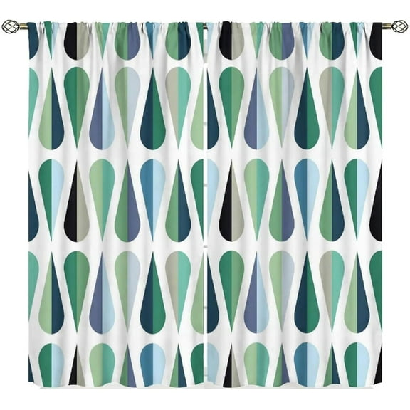 Mid Century Curtains, Modern Atomic Starburst Abstract Geometric Pattern Window Treatments for Bedroom Living Room,1950s 1960s Vintage Decorative Drapes 2 Panel Sets,42x54 Inch