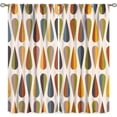 thumbnail image 1 of Mid Century Curtains Modern Colorful Abstract Geometric Drop Shapes Window Drapes Retro Bedroom Decor Art Printed Living Room Treatment Fabric 2 Panels 52x84 Inch, 1 of 7