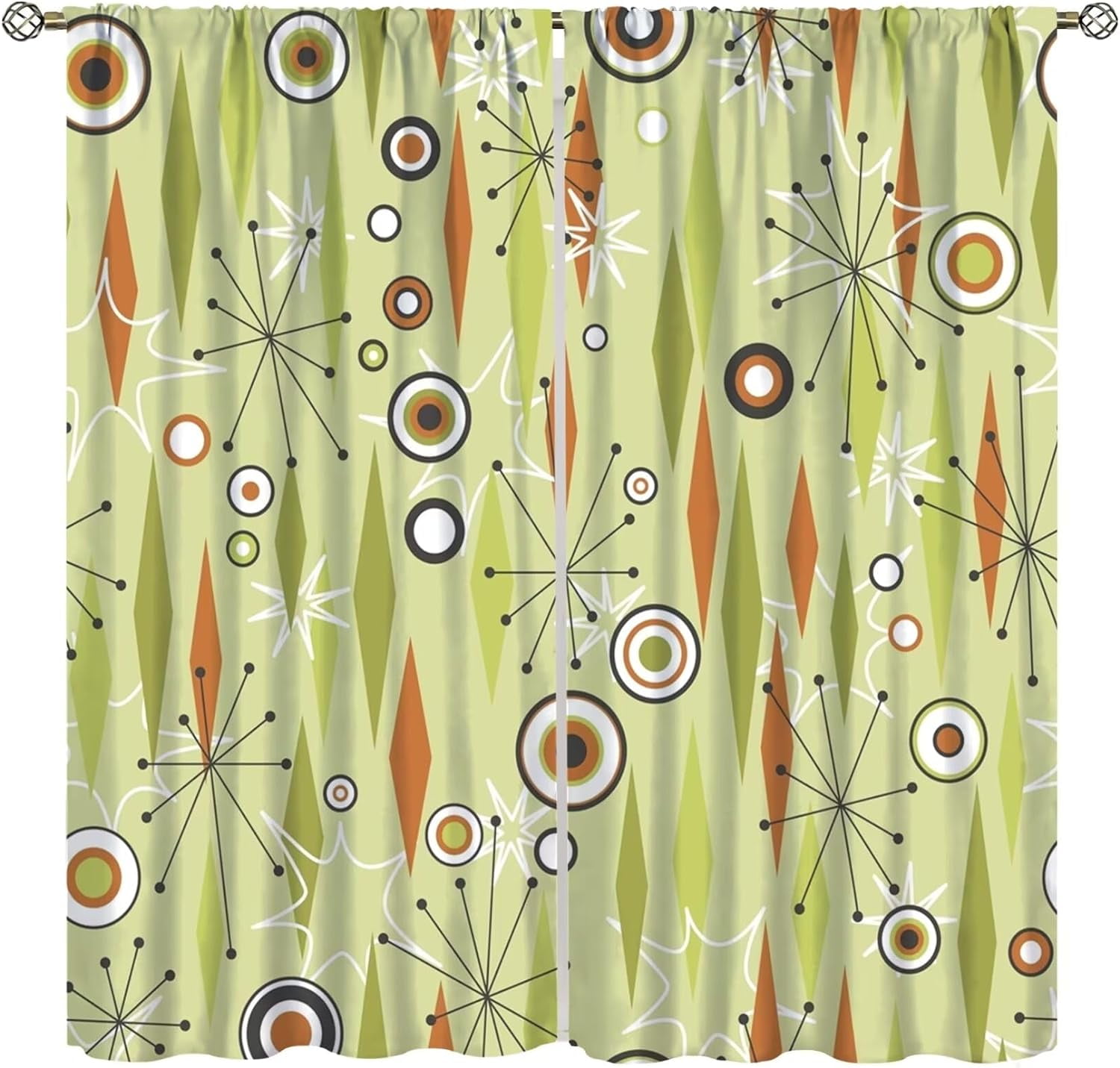 Mid Century Curtains Modern Colorful Abstract Geometric Drop Shapes — free download