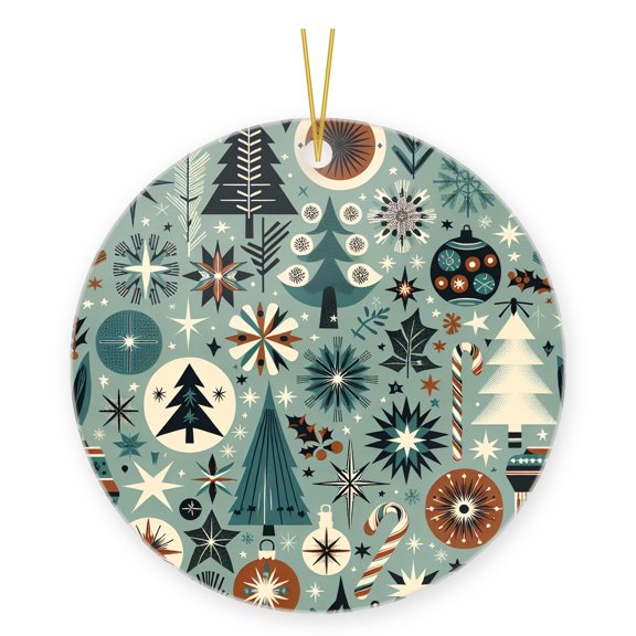 Mid-Century Design Lover Ornament, Retro Atomic Holiday Decor Gift