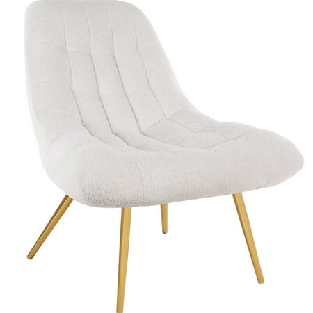Mid - Century Design - Relaxing for One - Foyer - Beige Boucle Seating