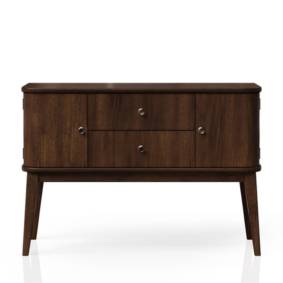 Mid Century Design Storage Server | For Basement or Attic | Cherry - Finished Solid Wood + MDF | Addresses Basement/Attic Storage