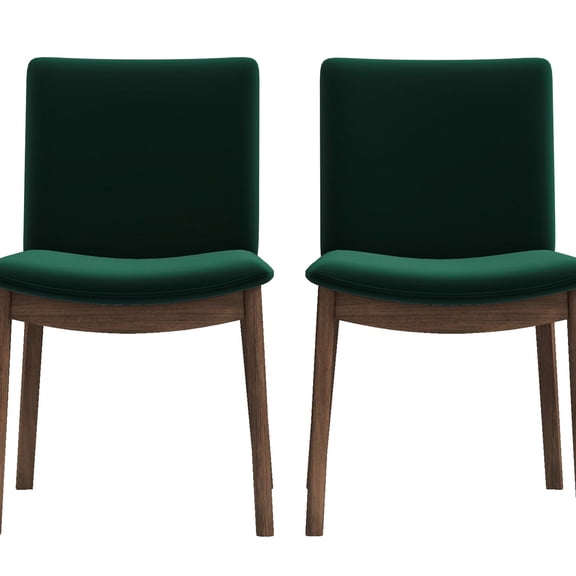 Mid - Century Design with Foam / Green Dining Chairs Set of Two