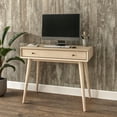 thumbnail image 1 of Camaflexi Solid Pine Wood Mid Century Desk with 1 Drawer, Light Oak Finish, 1 of 7