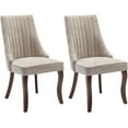 thumbnail image 1 of Mid Century Dining Chairs Dining Chairs Set of 2，Linen Tufted Kitchen Dining Room Chair with Solid Wood Legs, Fabric Upholstered Dining Chair, 1 of 7