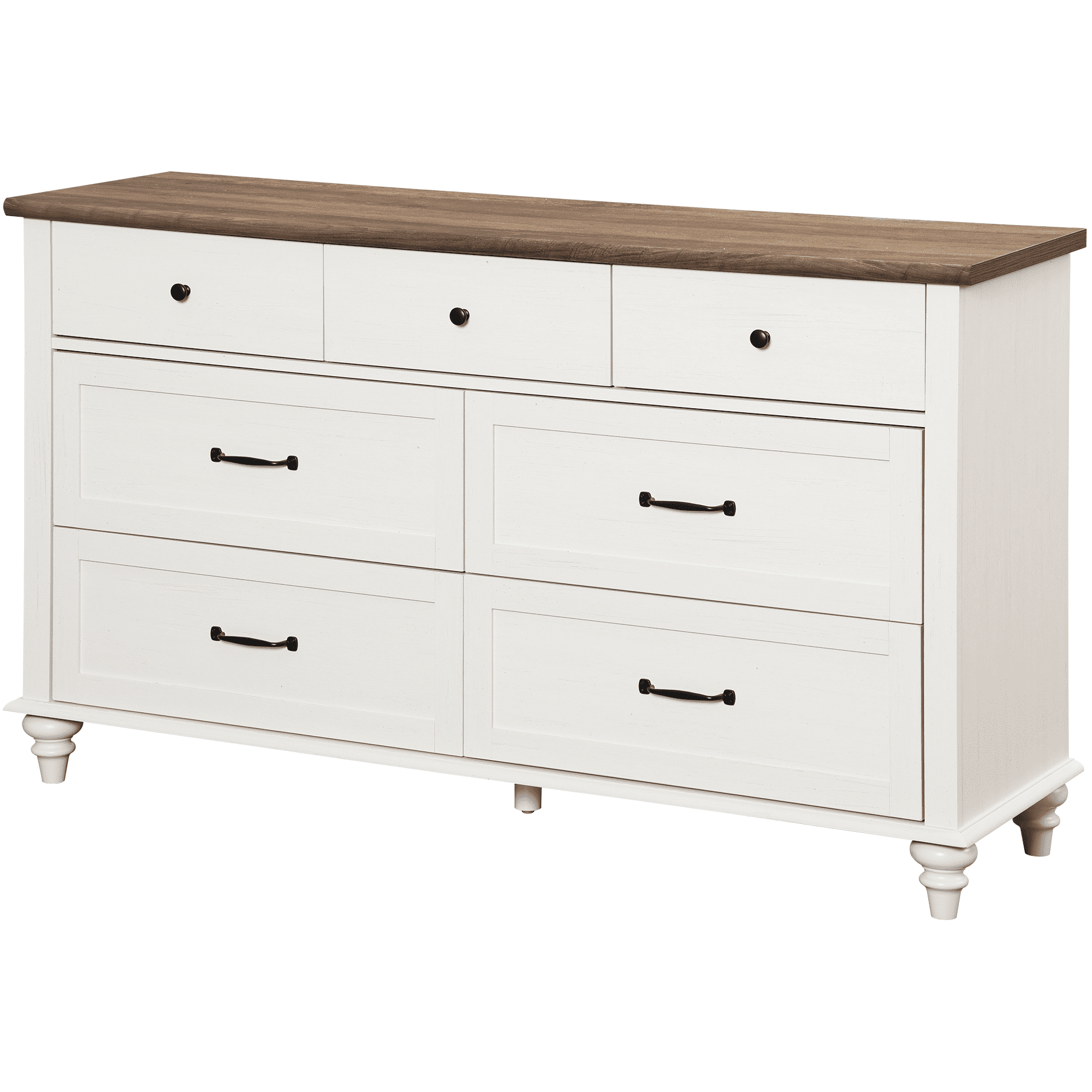 Mid Century Dresser with 7 Drawers, Wooden Kids Dresser for Kids Room Living Room, White