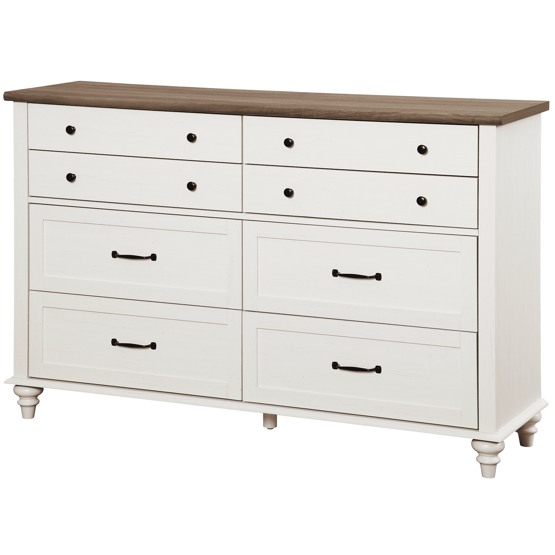 Mid Century Dresser with 8 Drawers, Wooden Kids Dresser for Kids Room Living Room, White