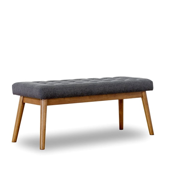 Mid - Century Fabric Bench for Comfort | Used in Different Scenarios | Velvet Upholstered High - density Cushion | Fixes the Problem of Uninviting Seating