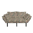 thumbnail image 1 of Mid Century Futon Couch, Simple 2 Colored Drop Shapes Abstract Symmetrical Grid Greyscale Background, Daybed with Metal Frame Upholstered Sofa for Living Dorm, Loveseat, Multicolor, by Ambesonne, 1 of 4