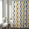 thumbnail image 1 of Mid Century Geo Shower Curtain, 72" x 72", Gold & Gray, 1 of 5