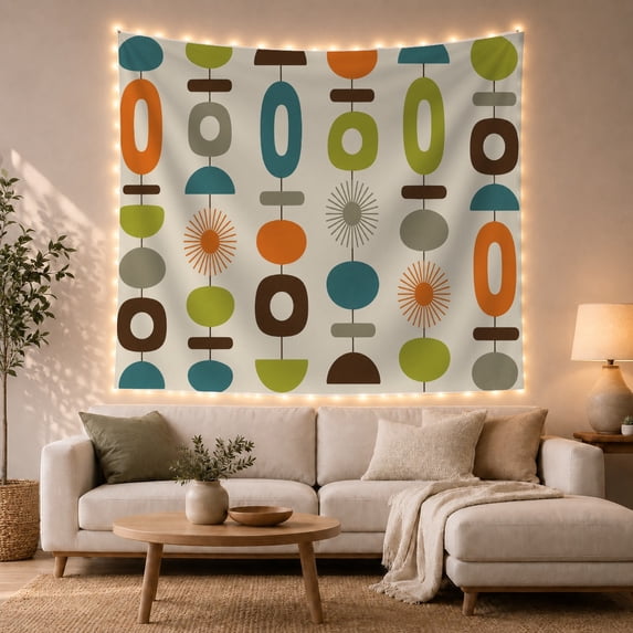 Mid-Century Geometric Abstract Tapestry Wall Hanging