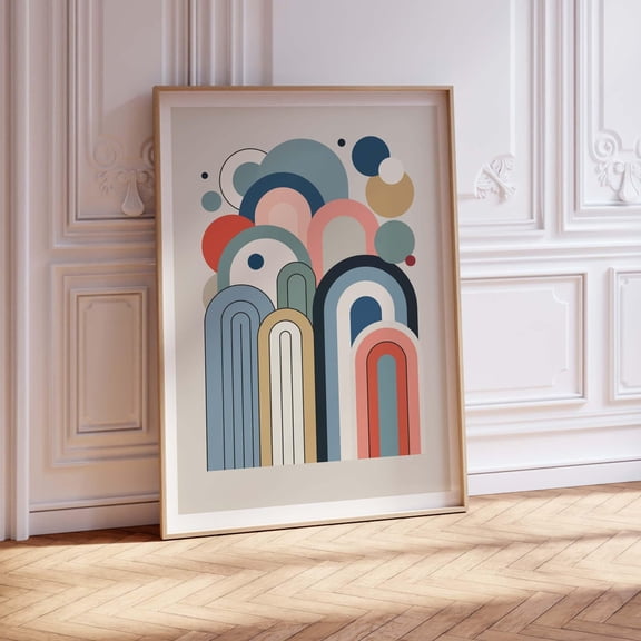 Mid Century Geometric Arch Interior Wall Decor