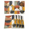 thumbnail image 1 of Mid Century Geometric Placemats Set of 4 Abstract Modern Retro Place Mats Table Mats Kitchen Dining Home Outdoor Party Table Decoration, 1 of 9
