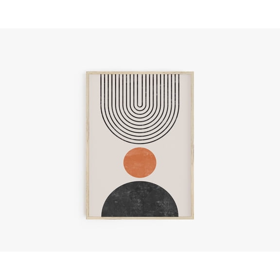 Mid Century Geometric Rainbow Arch Abstract Wall Art