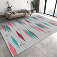 thumbnail image 1 of Mid Century Geometric Rhombus Pattern Area Rug, Retro Gray Irregular Art Rugs Floor Carpet, Indoor Non-Slip Rug For Room Sofa Living Room Mat Bedroom Home Decor Floor Mats 5x8ft, 1 of 6