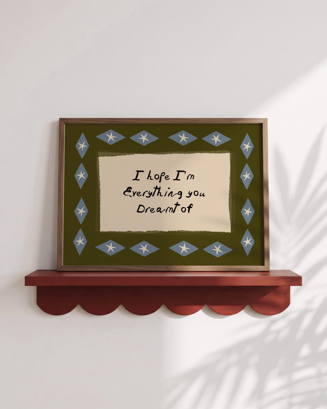 Mid Century Hand Drawn Quote Horizontal Poster, Bedroom, Gallery Wall ...
