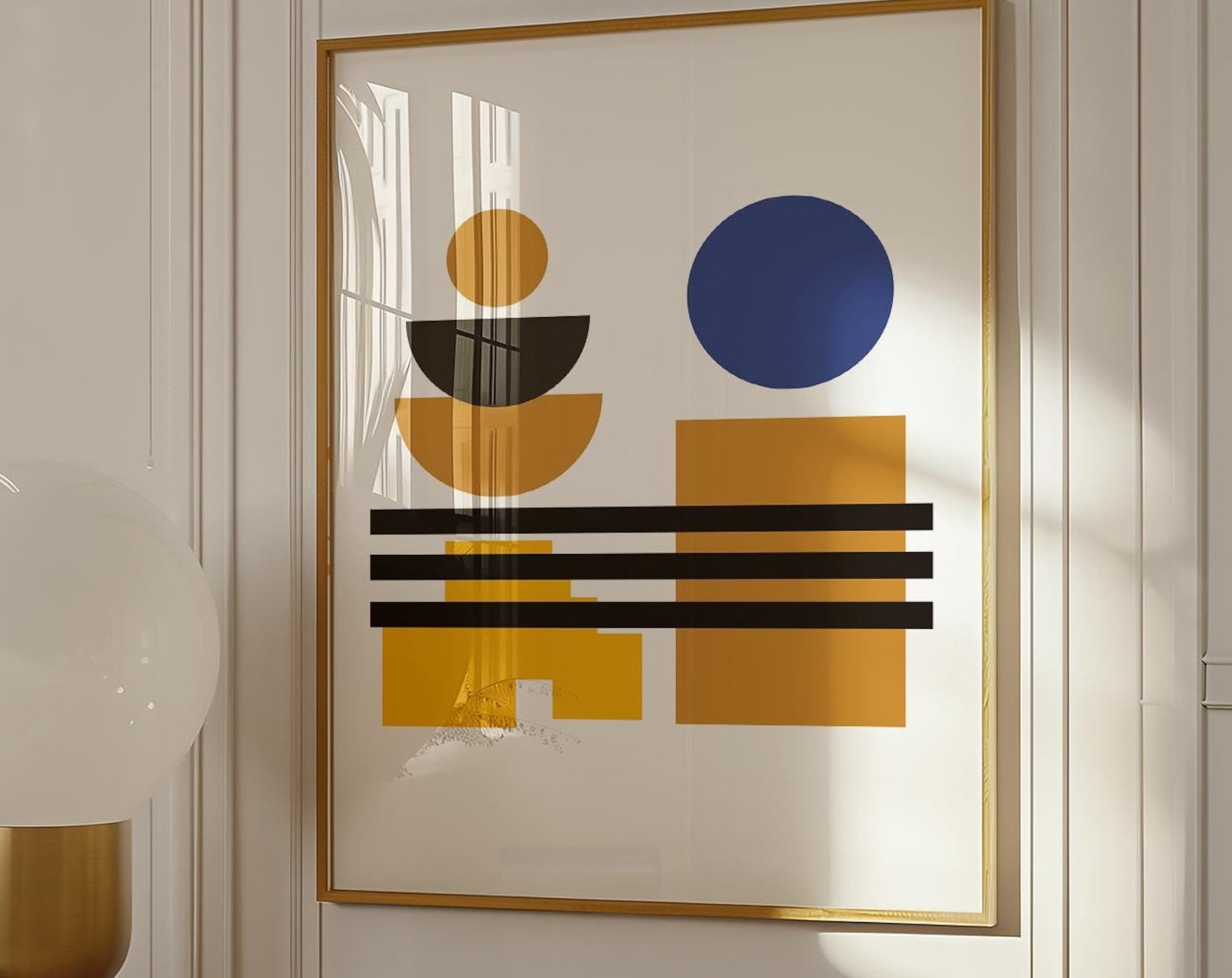 Mid Century Interior Design Inspired Bauhaus Wall Art Modern Geometric ...