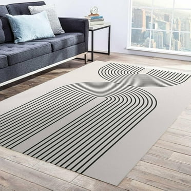 Mid Century Midcentury Area Rug, Nordic Style Abstract Living Room Rug, Decorative Rug Fluffy for Bedroom Dining Room Apartment Office 12"x20"