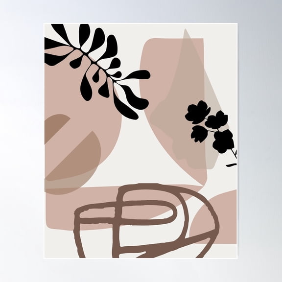 Mid Century Minimal Abstract #Illustration #Digitalart Poster Wall Art, Modern Wall Decor For Living Room Bedroom, 24x36 UNFRAMED