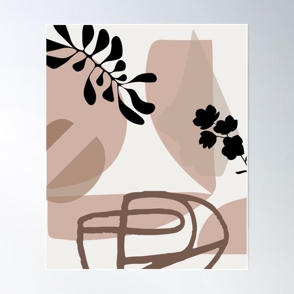 Mid Century Minimal Abstract #Illustration #Digitalart Poster Wall Art, Modern Wall Decor For Living Room Bedroom, 8x12 UNFRAMED