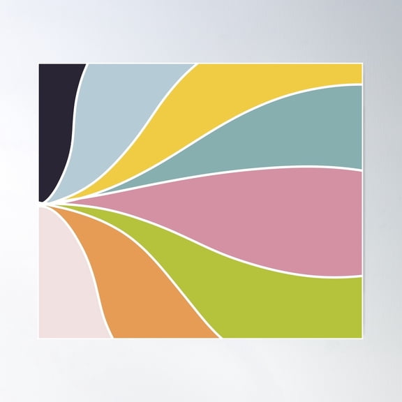 Mid Century Mod Abstract Poster Wall Art, Modern Wall Decor For Living Room Bedroom, 16x24 UNFRAMED