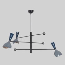 Mid Century Modern 3 Arm 6 Light Italian Style Sputnik Chandelier, Handcrafted Brass Chandelier, Contemporary Ceiling Pendant Light Fixture