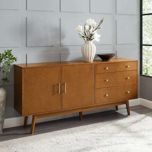 Mid Century Modern 3-Drawer and 2-Door Acorn Sideboard by Walker Edison ...