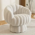 thumbnail image 1 of Mid Century Modern 360 Degree Barrel Swivel Accent Sofa Chair,Fluffy Velvet Fabric Lounge Wide Upholstered Pumpkin Reading Chair, Round Cloud Arm Chair for Living Room,Bedroom,Vanity., 1 of 6