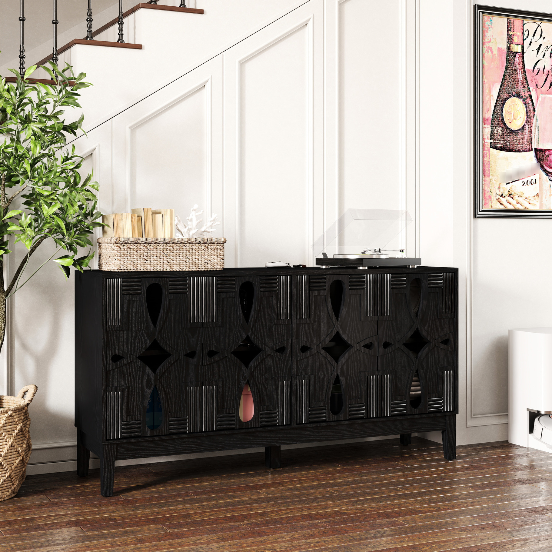Mid Century Modern 60.5" Cabinet - Waterproof and Durable Construction ...