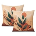 thumbnail image 1 of Mid Century Modern Abstract Boho Throw Pillow Covers 20"x20", Set Of 2, Linen Study Sofa Cushion Cover Indoor Living Room Home Decor, 1 of 7