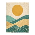 thumbnail image 1 of Mid-Century Modern Abstract Landscape with Sun and Terraced Hills - Illustration Abstract Geometric Sunset Minimalist Landscape Vintage Boho Unframed Wall Art Print 36 x 48 inches, 1 of 4