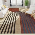 thumbnail image 1 of Modern Abstract Rainbow Area Rug, Retro Traditional Geometric Stripe Art Washable Carpet, Indoor Non-Slip Decorative Rug For Living Room Bedroom Dining Room Office 4 x 6ft, 1 of 6