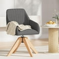 Mid Century Modern Accent Chair 36.8 Inch Upholstered Swivel Living