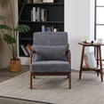 thumbnail image 1 of Mid-Century Modern Accent Chair,Arm Chair with Solid Wood Frame,Reading Chair with Pillow Upholstered,for Living Room Bedroom Sunroom(Dark Grey+Brown), 1 of 9