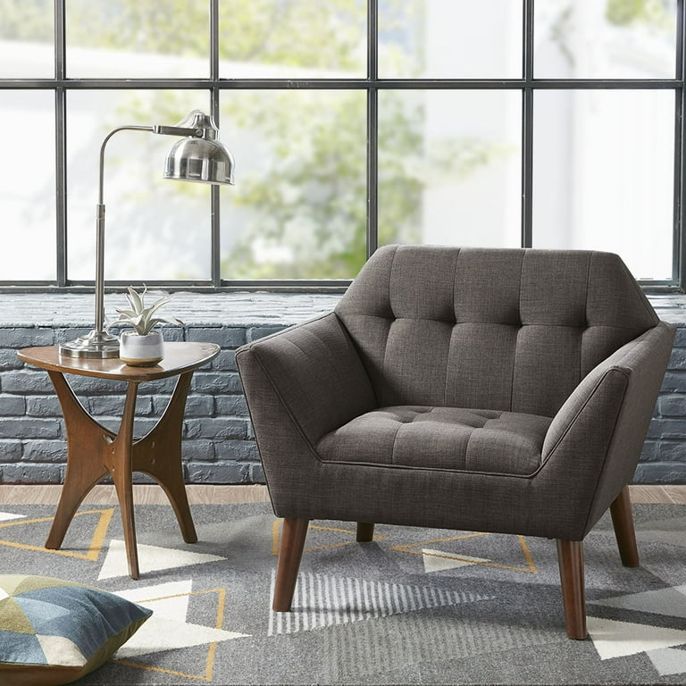 Mid Century Modern Accent Chair Fabric Upholstered Reading Arm