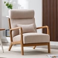 thumbnail image 1 of Mid Century Modern Accent Chair with High Back, Single Lounge Armchair with Solid Wood Frame, Comfy Reading Chair for Living Room, Easy Assembly
Visit the Store,High Back-beige, 1 of 16