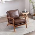 thumbnail image 2 of Mid Century Modern Accent Chair – Comfy Reading Armchair With Solid Wood Legs & Soft Fabric 2 of 10