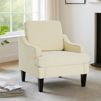 Mid Century Modern Accent Chair,Towel Fabric Armchair,Single Sofa Chair,Upholstered Chair with Wood Legs