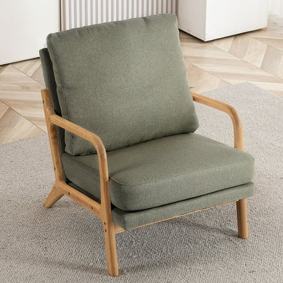 Mid Century Modern Accent Chairs for Living Room, 23” Wide Comfy Chair for Bedroom, Small Cozy Sherpa Reading Chairs for Adults, 108° Lounge Arm Chair Indoor with Detachable Cover, 5.5" Foam Cushion