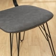 thumbnail image 1 of WE Furniture Flax Back Accent Dining Chair with Black Stitching, 2 Pack - Grey, 1 of 5